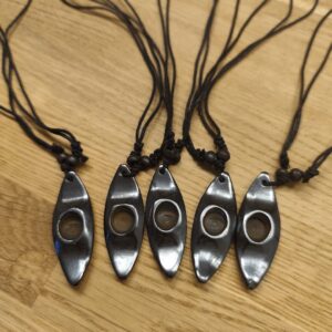 Handmade kayak necklace, black